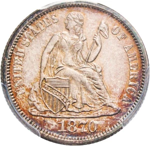 image for: 1870 10c PCGS Proof 64 - Colorful Toning