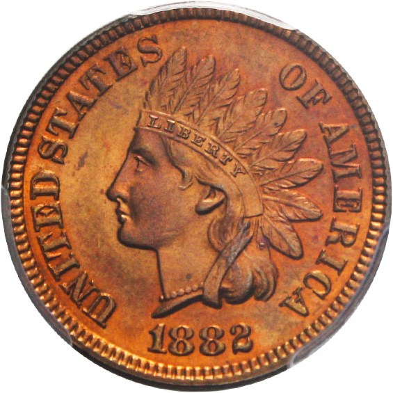 image for: 1882 1c PCGS/CAC MS65 RD