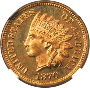 image for: 1870 1c NGC/CAC Proof 65 RD - Key Date Gem Proof