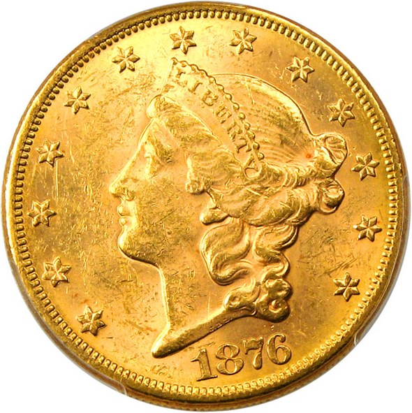 image for: 1876 $20 PCGS MS61 - No Reserve!