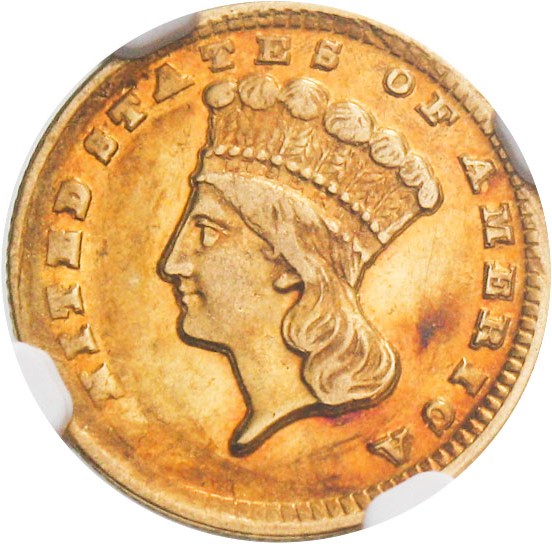 image for: 1861-D G$1 NGC/CAC AU58 * Rare Civil War Gold Issue Struck by the Confederacy *