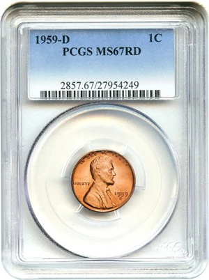 image for: 1959-D 1c PCGS MS67 RD