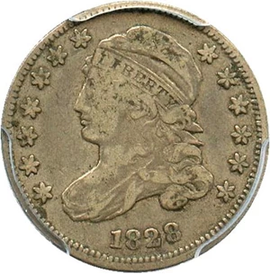 image for: 1828 10c PCGS/CAC VF25 (Small Date) Choice Original