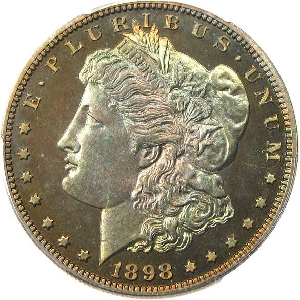 image for: 1898 $1 PCGS/CAC Proof 65 - Colorful Toning