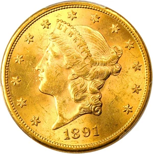 image for: 1891-S $20 PCGS MS62