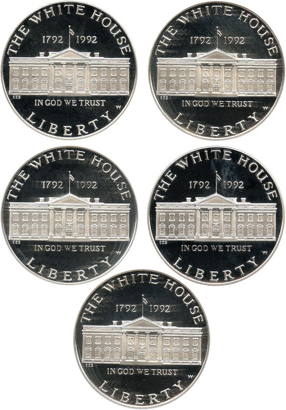 image for: Investor Lot: 1992-W White House $1 PCGS PR69 DCAM (5 Coins) - No Reserve!