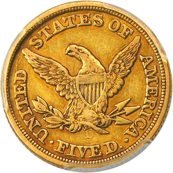 image for: 1850-D $5 PCGS/CAC XF40 - Popular Dahlonega Mint Gold