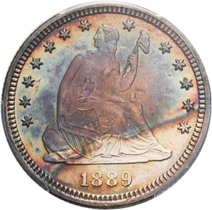 image for: 1889 25c PCGS/CAC MS67+ Amazing Quality & Gorgeous Toning
