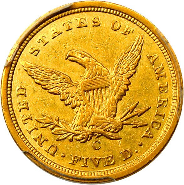 image for: 1840-C $5 PCGS AU55 - Desirable Charlotte Gold