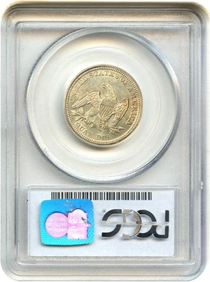 image for: 1857 25c PCGS/CAC AU58 (Smoking Liberty) Interesting Variety