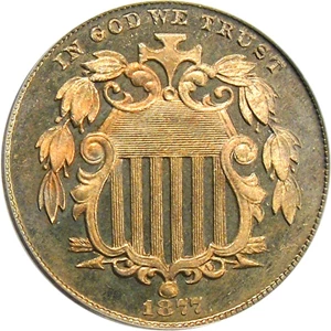 image for: 1877 5c PCGS Proof 66 OGH - Rare, Low Mintage Proof-Only Issue