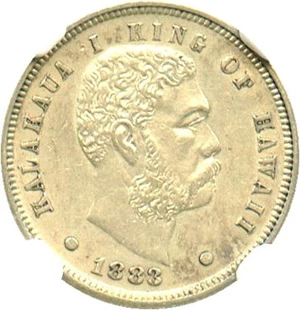 image for: 1883 Hawaii 10c NGC AU55
