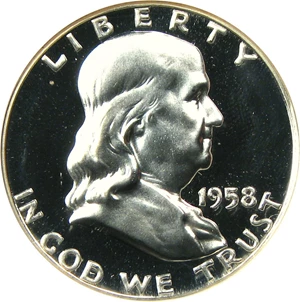 image for: 1958 50c NGC Proof 68 CAM