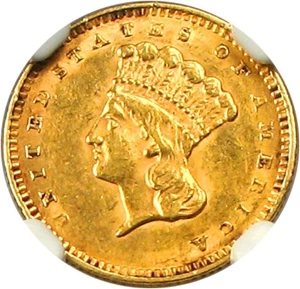 image for: 1856 G$1 NGC AU55 (Slanted 5)