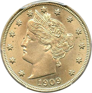 image for: 1909 5c PCGS MS64