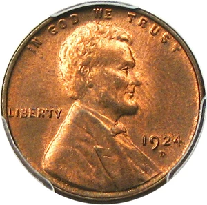 image for: 1924-D 1c PCGS/CAC MS64 RB - Scarce Date in High Grade