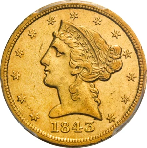 image for: 1843-D $5 PCGS/CAC AU55 (Medium Date)