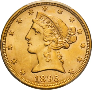 image for: 1895 $5 PCGS MS64