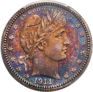 image for: 1911 25c PCGS/CAC Proof 65 CAM - Colorful Toning