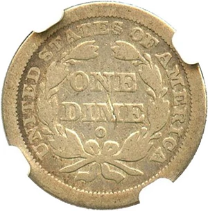 image for: 1843-O 10c NGC Genuine VG Details, Rev Scratched