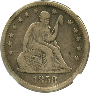 image for: 1858-O 25c NGC VF20