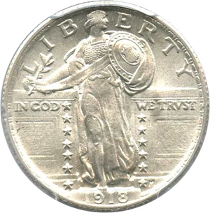 image for: 1918 25c PCGS MS63 - Partial Head