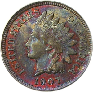 image for: 1907 1c PCGS MS64 BN - Colorful Toning