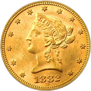 image for: 1882 $10 PCGS/CAC MS63