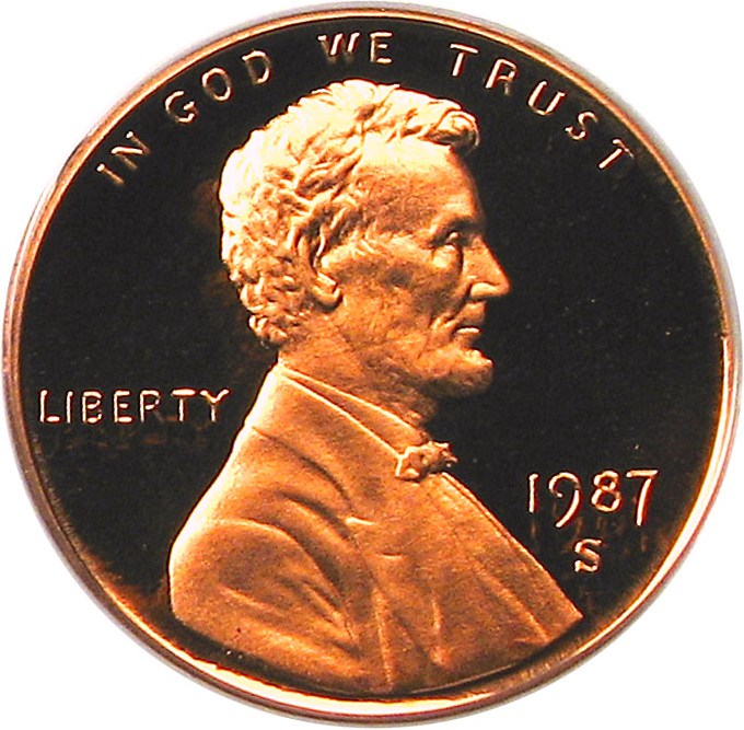 image for: 1987-S 1c PCGS Proof 70 RD DCAM - Pop Top!