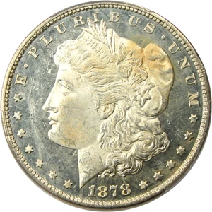 image for: 1878 7/8TF $1 PCGS MS64 DMPL (Strong) Very Scarce DMPL Morgan