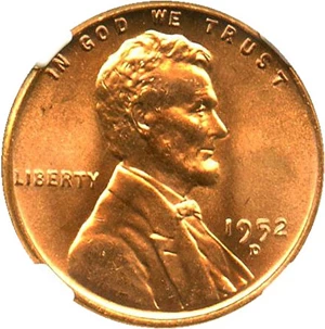 image for: 1952-D 1c NGC MS67 RD