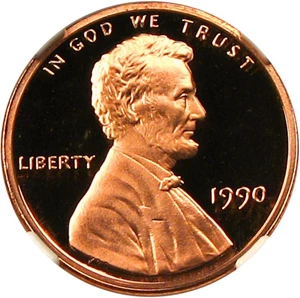 image for: Mint Error: 1990 No S 1c NGC Proof 69 RD DCAM ** Rare Missing Mintmark Error ** Tied for Finest Graded
