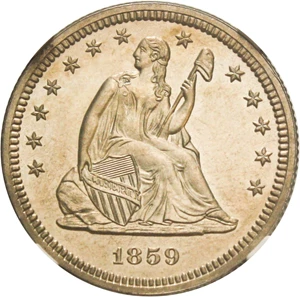 image for: 1859 25c NGC Proof 63
