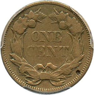 image for: 1858 Flying Eagle 1c PCGS Genuine VF Details, Damage (Small Letters)