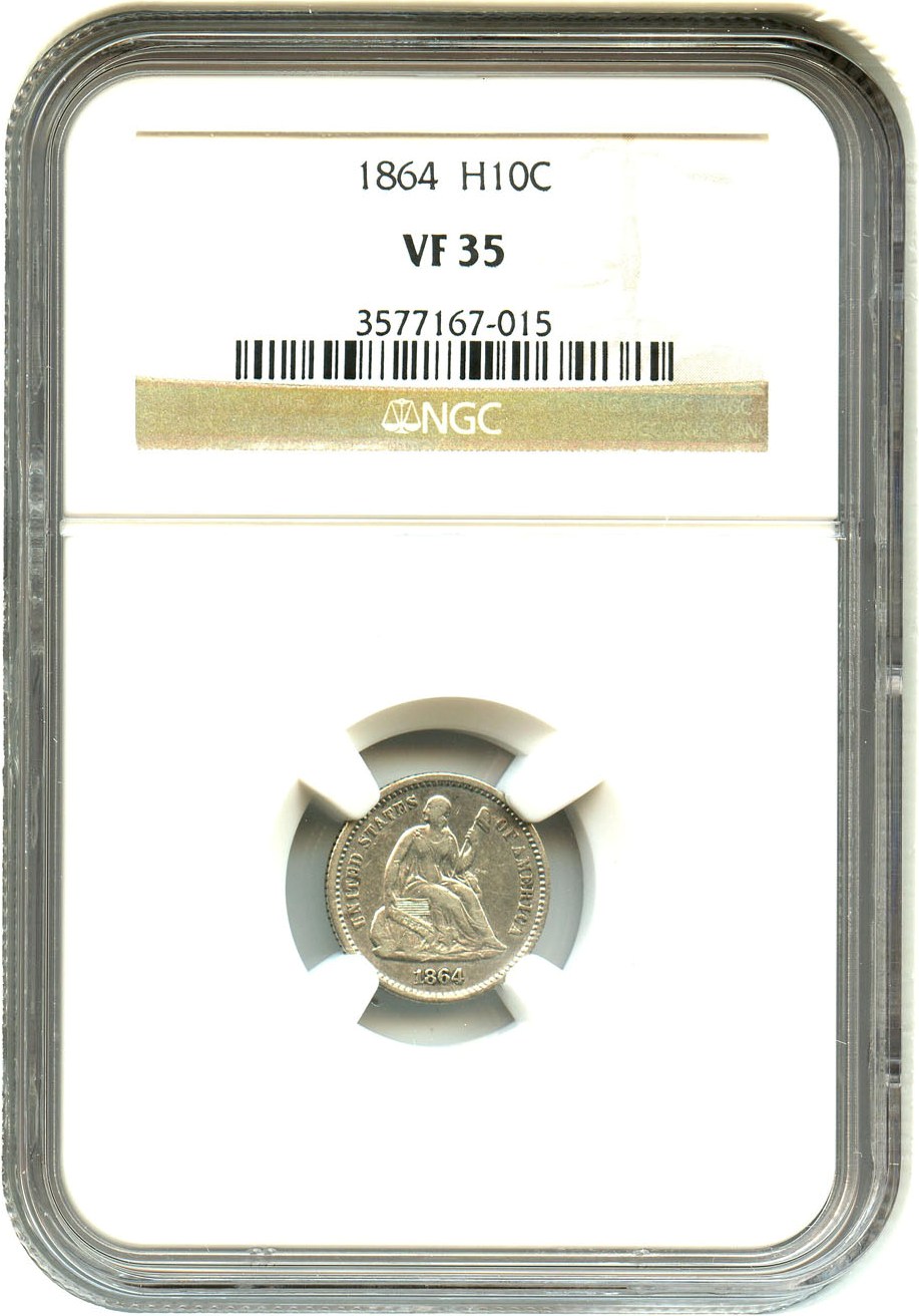 image for: 1864 H10c NGC VF35 - Rare Civil War Date