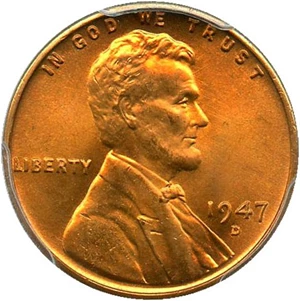 image for: 1947-D 1c PCGS/CAC MS67 RD