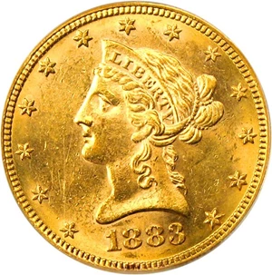 image for: 1883 $10 PCGS/CAC MS62