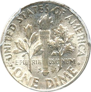 image for: 1951-S 10c PCGS MS67 FB - No Reserve!