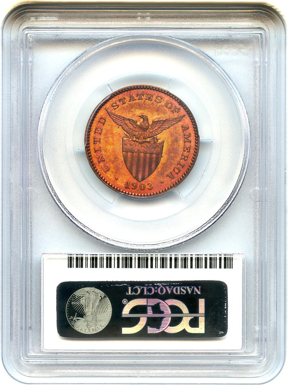 image for: Philippines: 1903 1c PCGS Secure Proof 64 RB