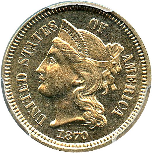 image for: 1870 3cN PCGS/CAC Proof 65