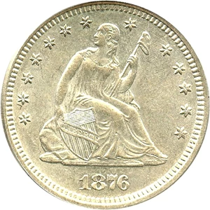 image for: 1876-S 25c PCGS/CAC AU58