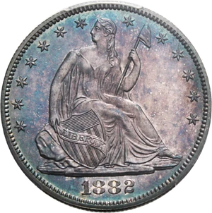 image for: 1882 50c PCGS Proof 64 CAM - Colorful Toning