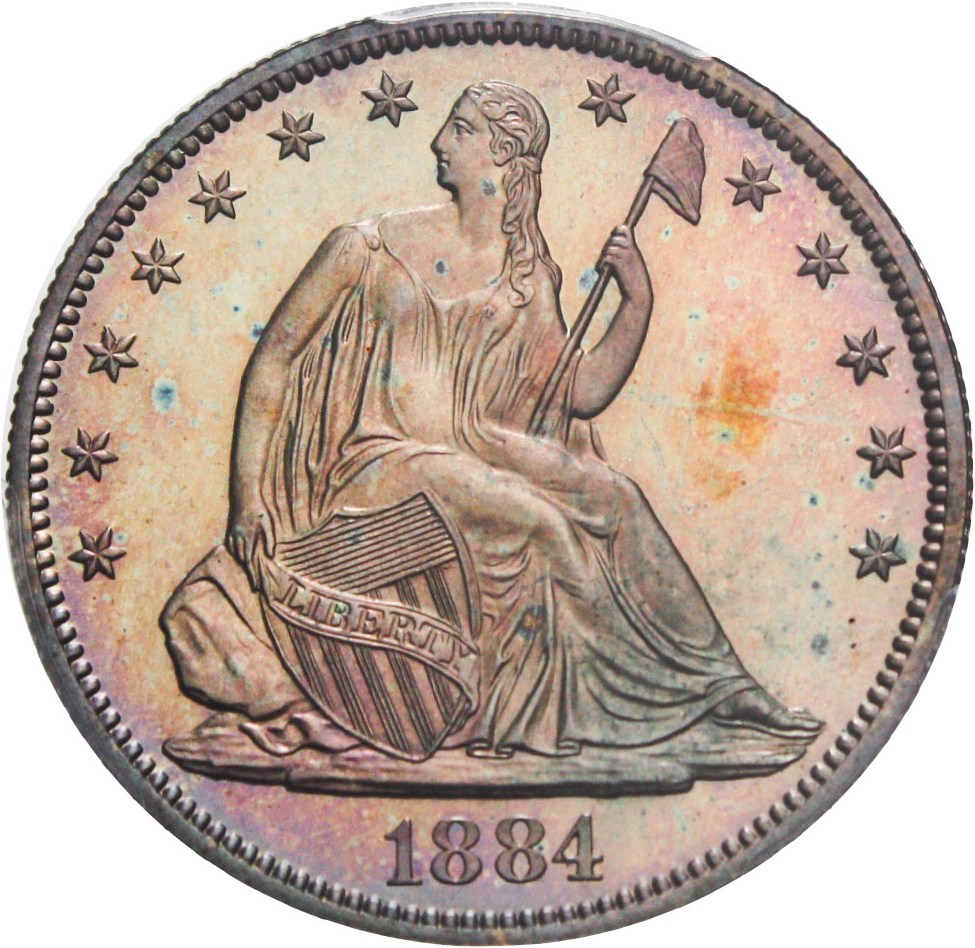 image for: 1884 50c PCGS/CAC Proof 66 - Colorful Toning