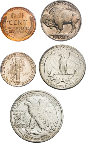 image for: 1936 Proof Set 1c-50c PCGS/CAC Proof 63-66 (5 Coins) Scarce First Year Proof Set