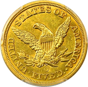 image for: 1854-O $5 PCGS MS61 - Rare, Low Mintage New Orleans Half Eagle