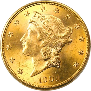 image for: 1901 $20 PCGS MS64