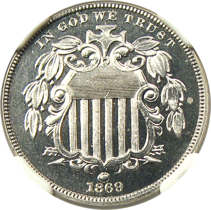 image for: 1869 5c NGC Proof 65