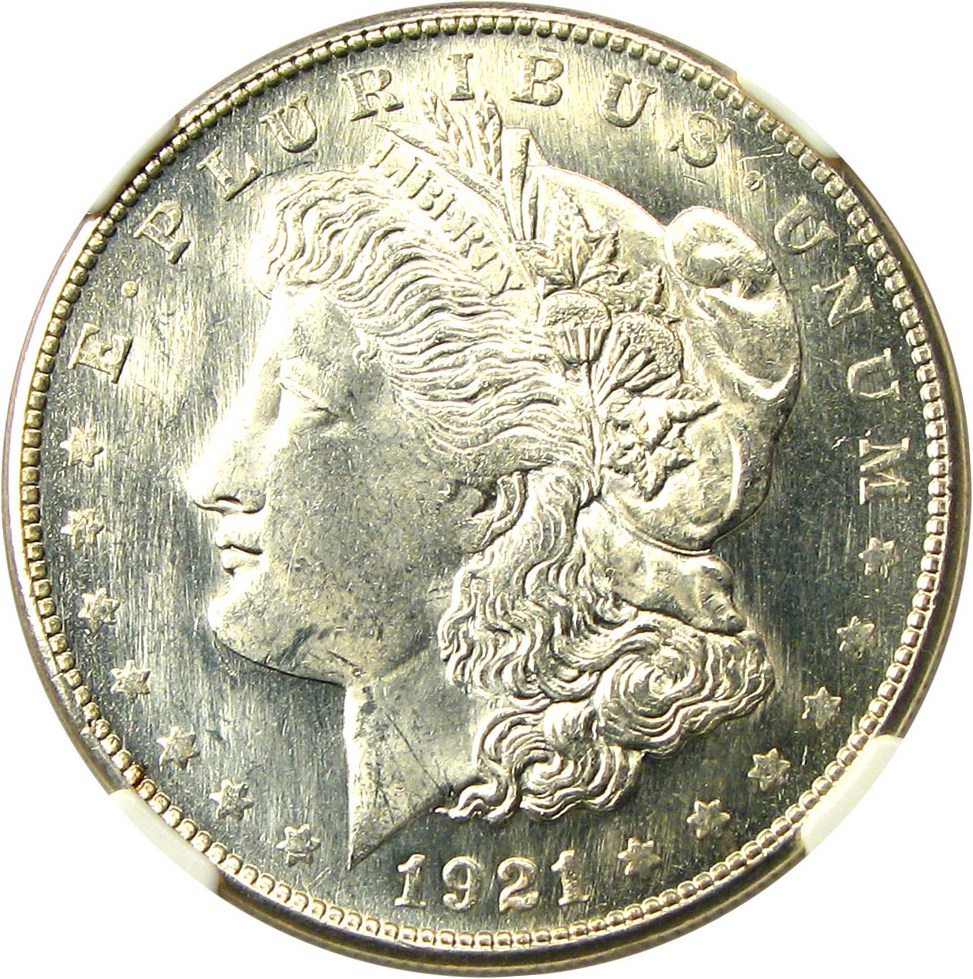 image for: 1921-S $1 NGC MS64 PL - Rare Prooflike, Only 1 Finer at PCGS or NGC