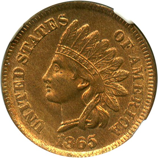 image for: 1865 1c NGC/CAC MS65 RB