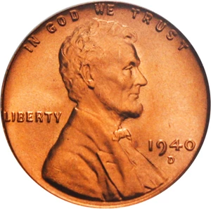 image for: 1940-D 1c PCGS MS67 RD